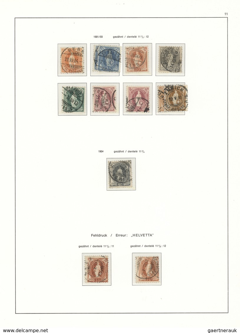 Schweiz: 1882/1907, Sauber Gestempelte Sammlung Der Ausgaben Kreuz/Ziffer, Stehende Helvetia Und UPU - Sammlungen