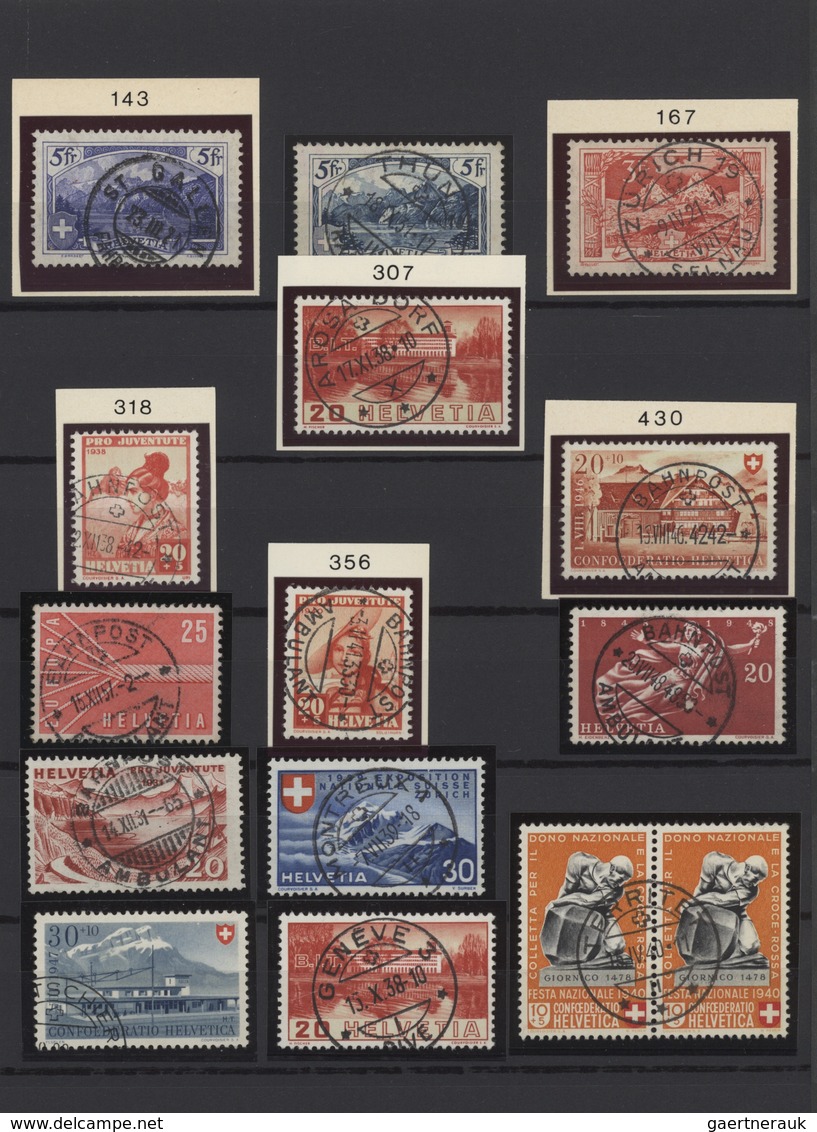 Schweiz: 1907/1990, Reichhaltiger Und Vielseitiger, Meist Gestempelter Sammlungsbestand In Sieben Al - Sammlungen