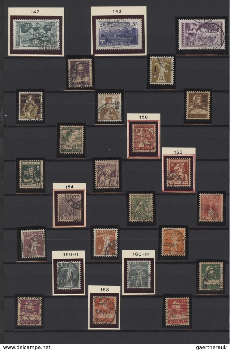 Schweiz: 1907/1990, Reichhaltiger Und Vielseitiger, Meist Gestempelter Sammlungsbestand In Sieben Al - Sammlungen