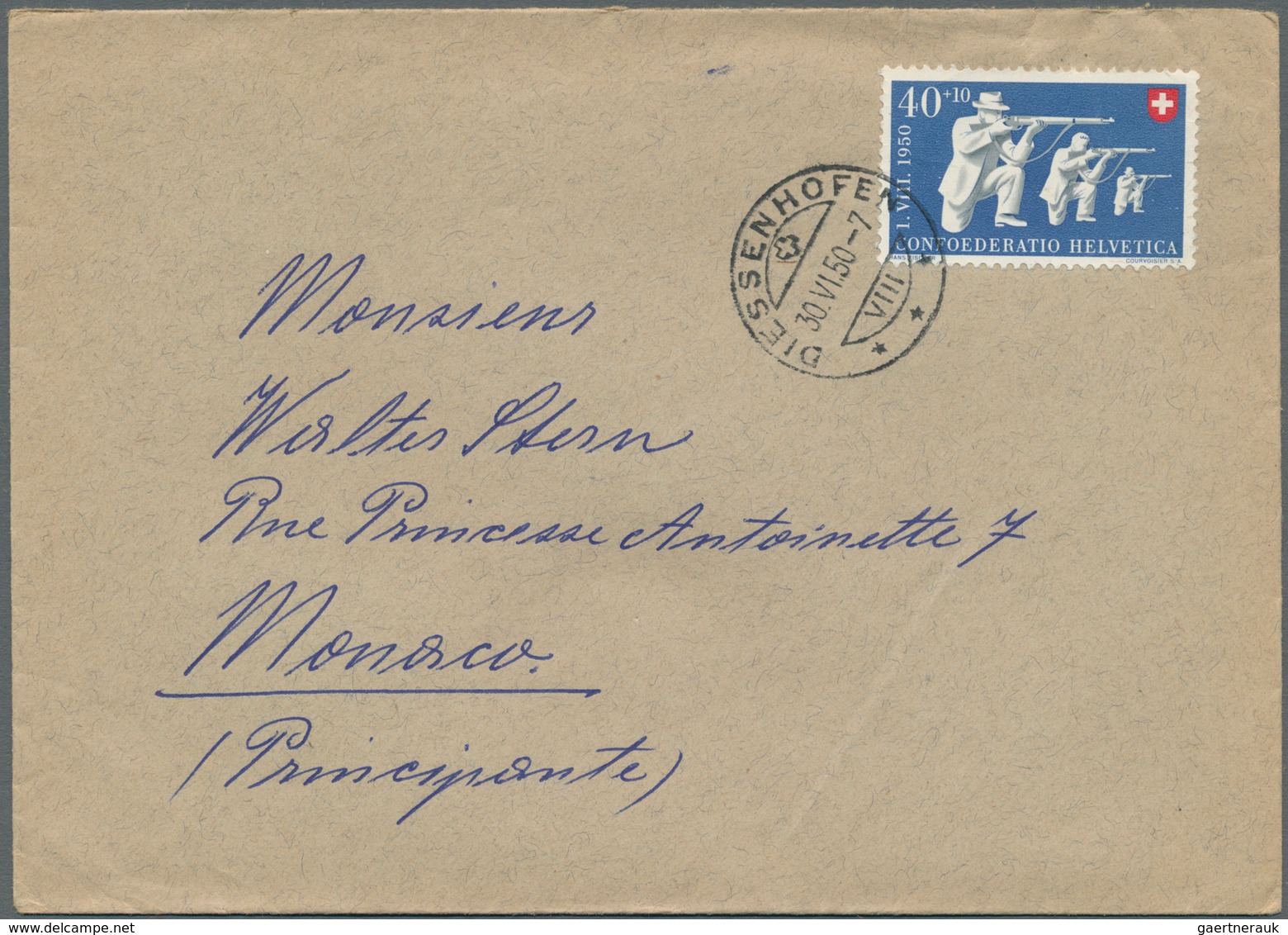 Schweiz: 1936/1957, 136 Briefe Und Karten Aus Der Schweiz In Das Fürstentum Monaco Alle Belege Aus E - Sammlungen