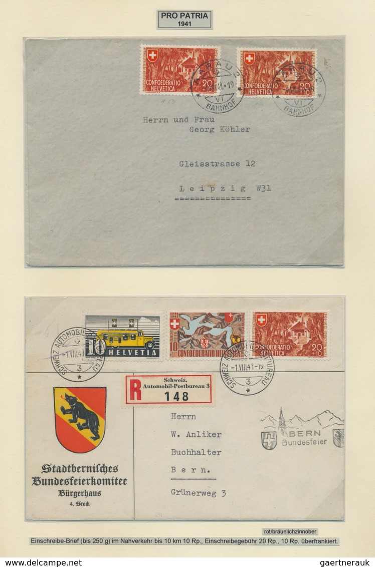 Schweiz: 1936/1960 Ca. - PRO PATRIA: Feine Kollektion Von Einzelmarken, 4er-Blocks, Anderen Einheite - Sammlungen