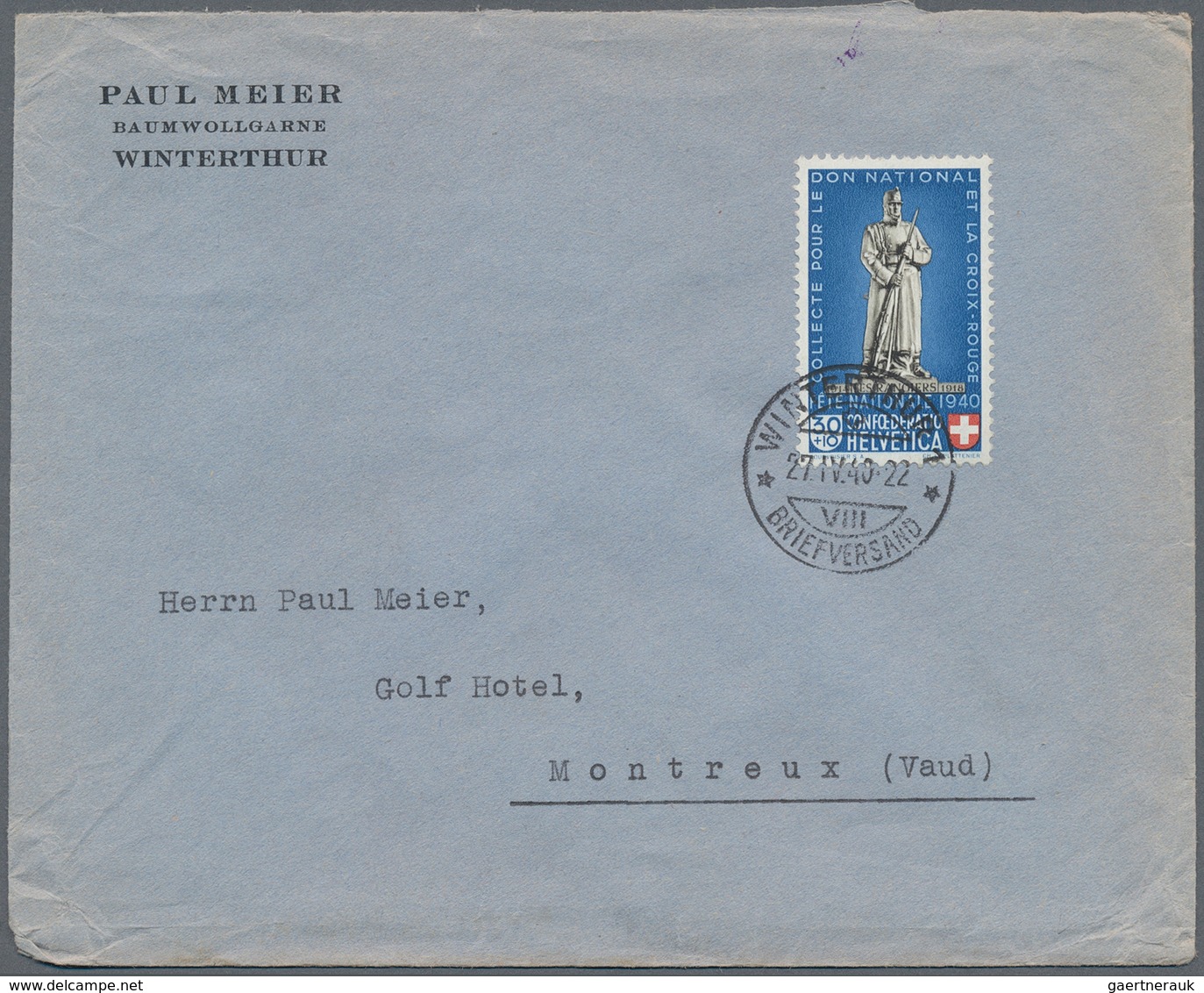 Schweiz: 1936/1970 (ca.) PRO PATRIA, Bestand Mit Ca. 350 Briefen Aus Einer Korrespondenz Nach Winter - Sammlungen