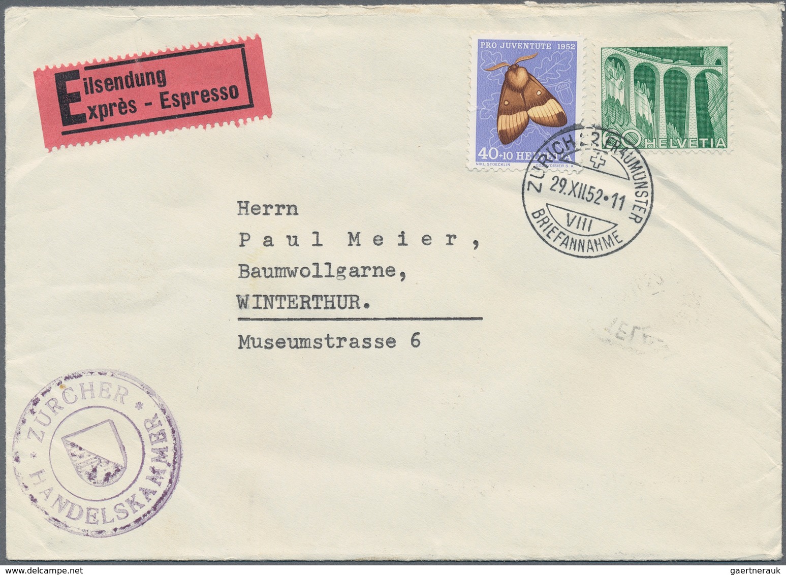 Schweiz: 1936/1970 (ca.) PRO PATRIA, Bestand Mit Ca. 350 Briefen Aus Einer Korrespondenz Nach Winter - Sammlungen