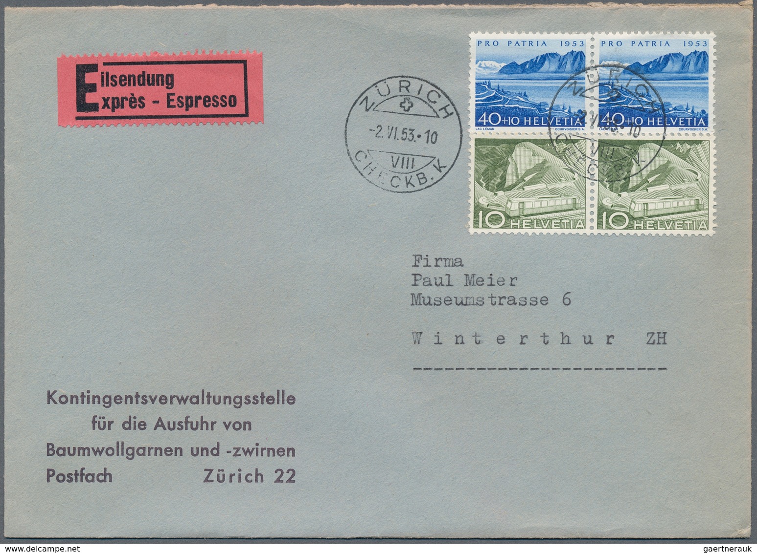 Schweiz: 1936/1970 (ca.) PRO PATRIA, Bestand mit ca. 350 Briefen aus einer Korrespondenz nach Winter