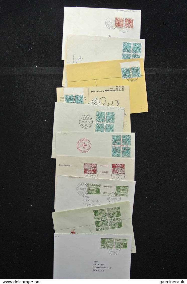 Schweiz: 1938-1990: Small box with 250 covers of Switzerland 1938-1990, all franked with tete-beches