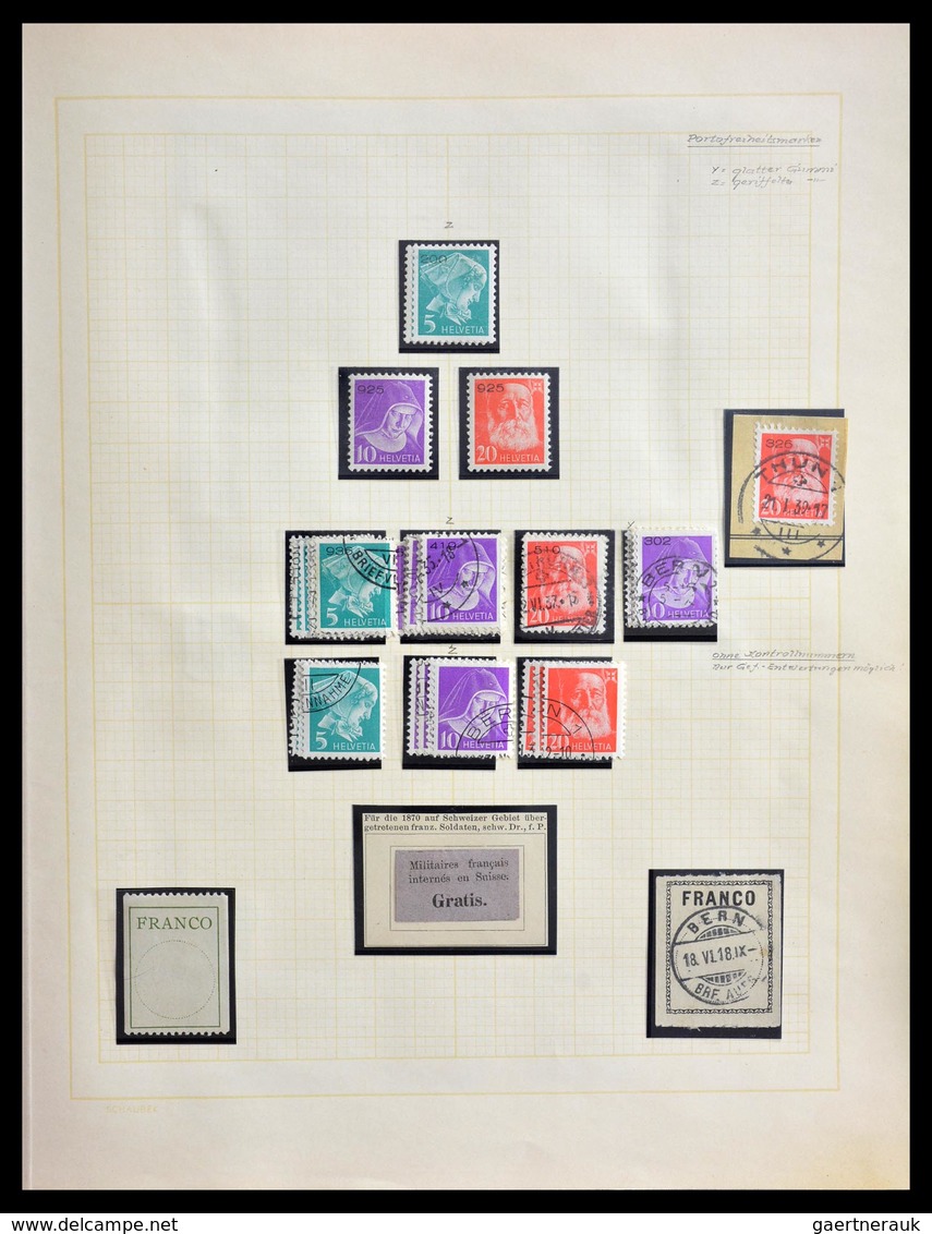 Schweiz - Nebengebiete: 1871-1980: Very nice MNH, mint hinged and used collection back of the book o