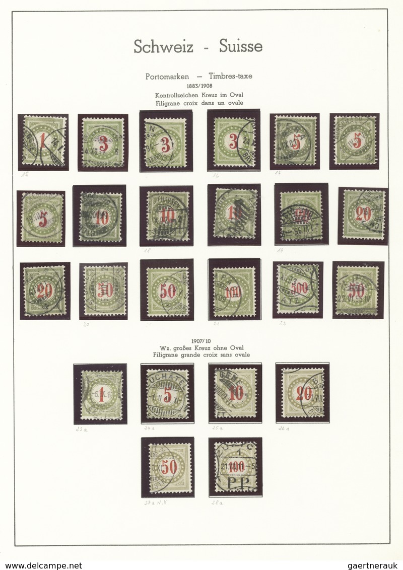 Schweiz - Portomarken: 1878/1950, Vielseitige Sammlung Meist Der Portomarken Sowie Noch Dienst IKW/B - Portomarken