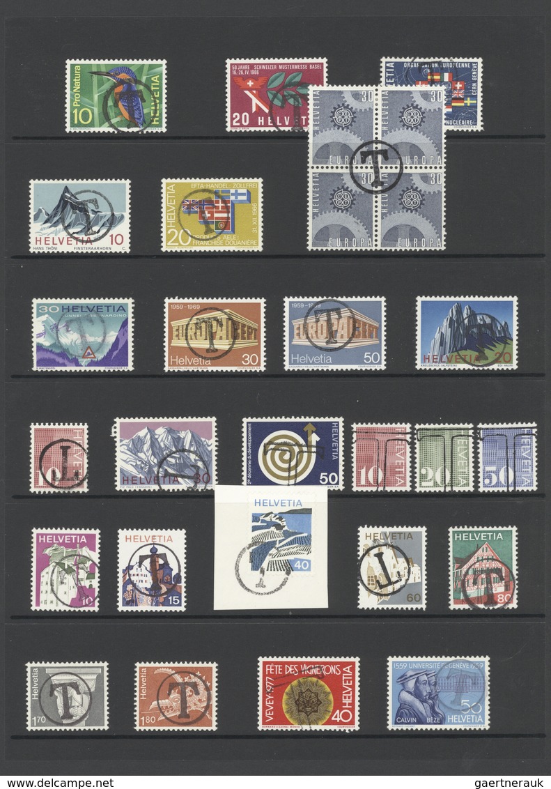 Schweiz - Portomarken: 1883/1980 (ca.), Reichhaltiger Sammlungsbestand Auf Steckseiten Mit Portomark - Postage Due