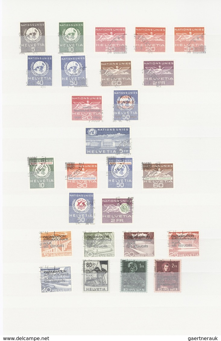 Schweiz - Internationale Organisationen: 1922/1989, Sauber Gestempelte Sammlung Im Steckbuch Mit Etl - Sonstige & Ohne Zuordnung