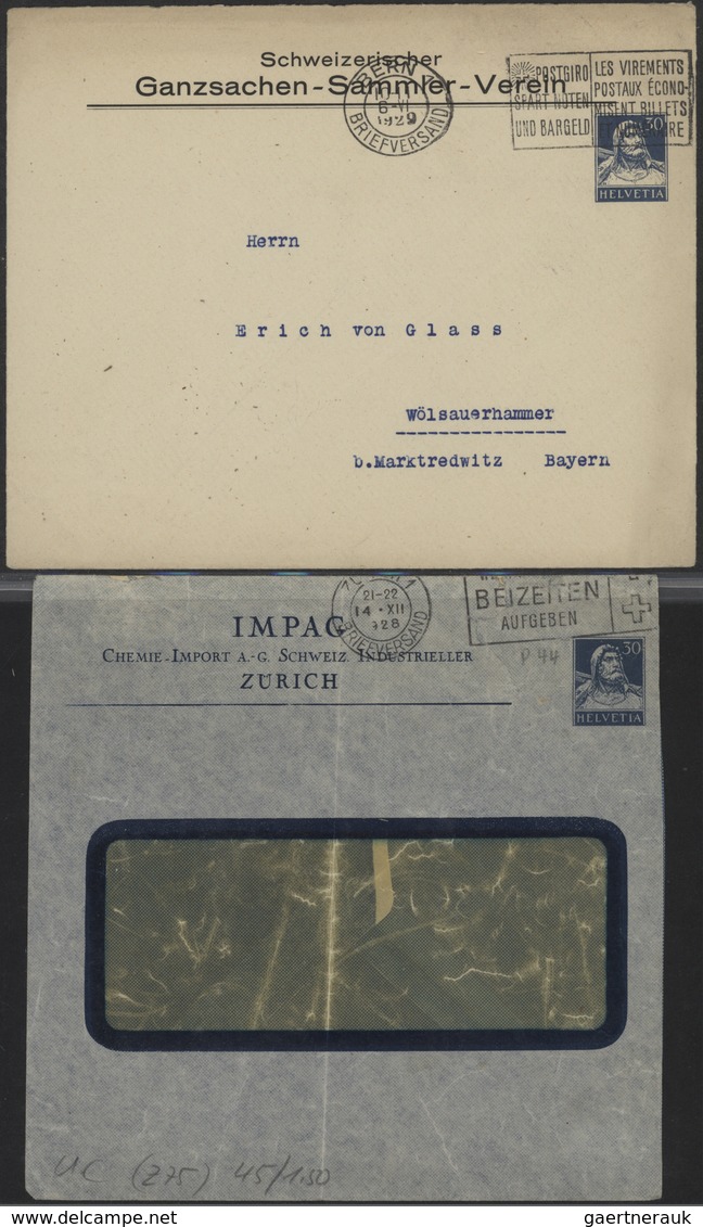 Schweiz - Ganzsachen: 1867-1920er: Sammlung von über 100 Umschlägen und Streifbändern ab Tübli sowie