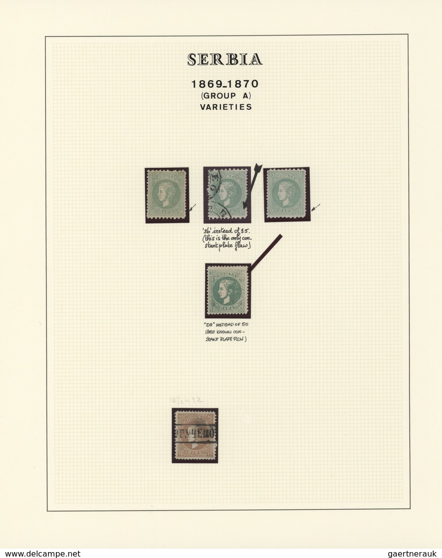 Serbien: 1869/1870, Milan IV. 1st Issue, Specialised Collection Of Apprx. 92 Stamps Of All Eight Den - Serbien