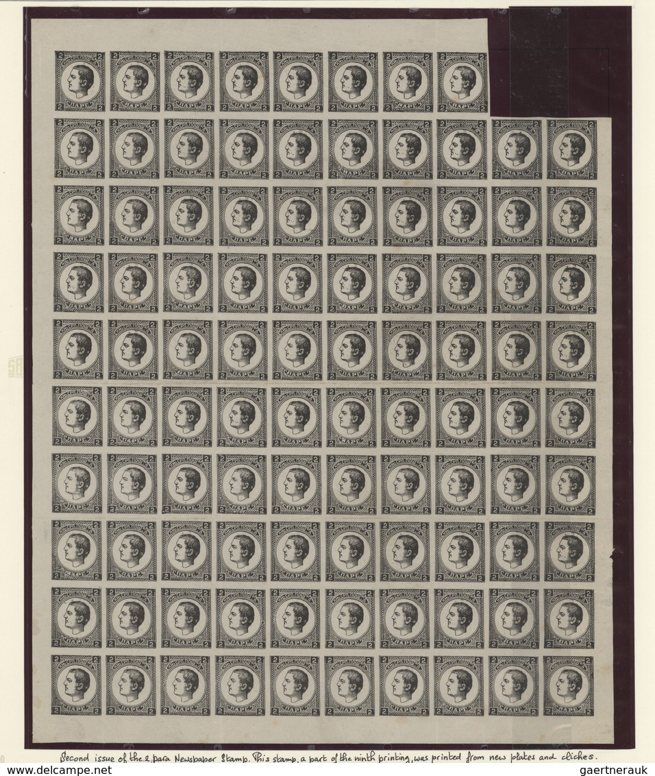 Serbien: 1873/1879, Milan IV. 2pa. Black, Specialised Assortment Of 113 Stamps Showing Both Types, A - Serbia