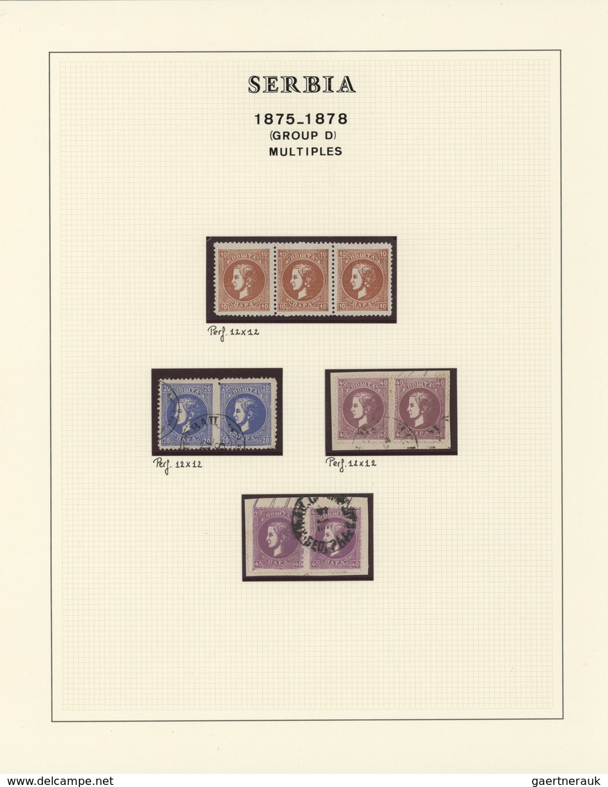 Serbien: 1875/1878, Milan IV. 4th Issue, Specialised Collection Of Apprx. 48 Stamps Of All Three Den - Serbien