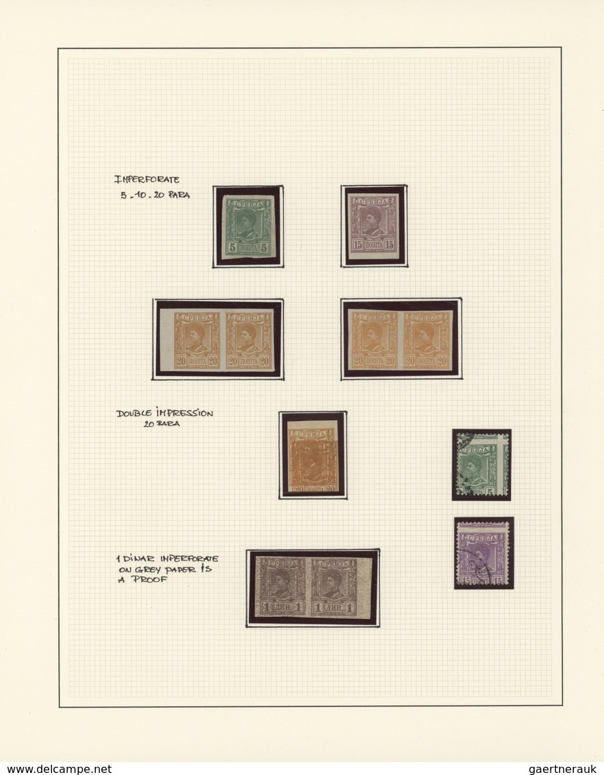 Serbien: 1890/1894, King Alexander I., Specialised Collection Of Apprx. 85 Stamps On Written Up Albu - Serbien