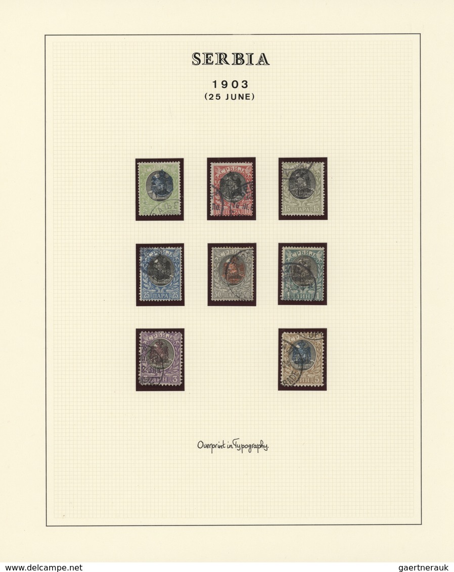 Serbien: 1903, Mourning Issue, Specialised Collection Of Apprx. 94 Stamps On Written Up Album Pages, - Serbia