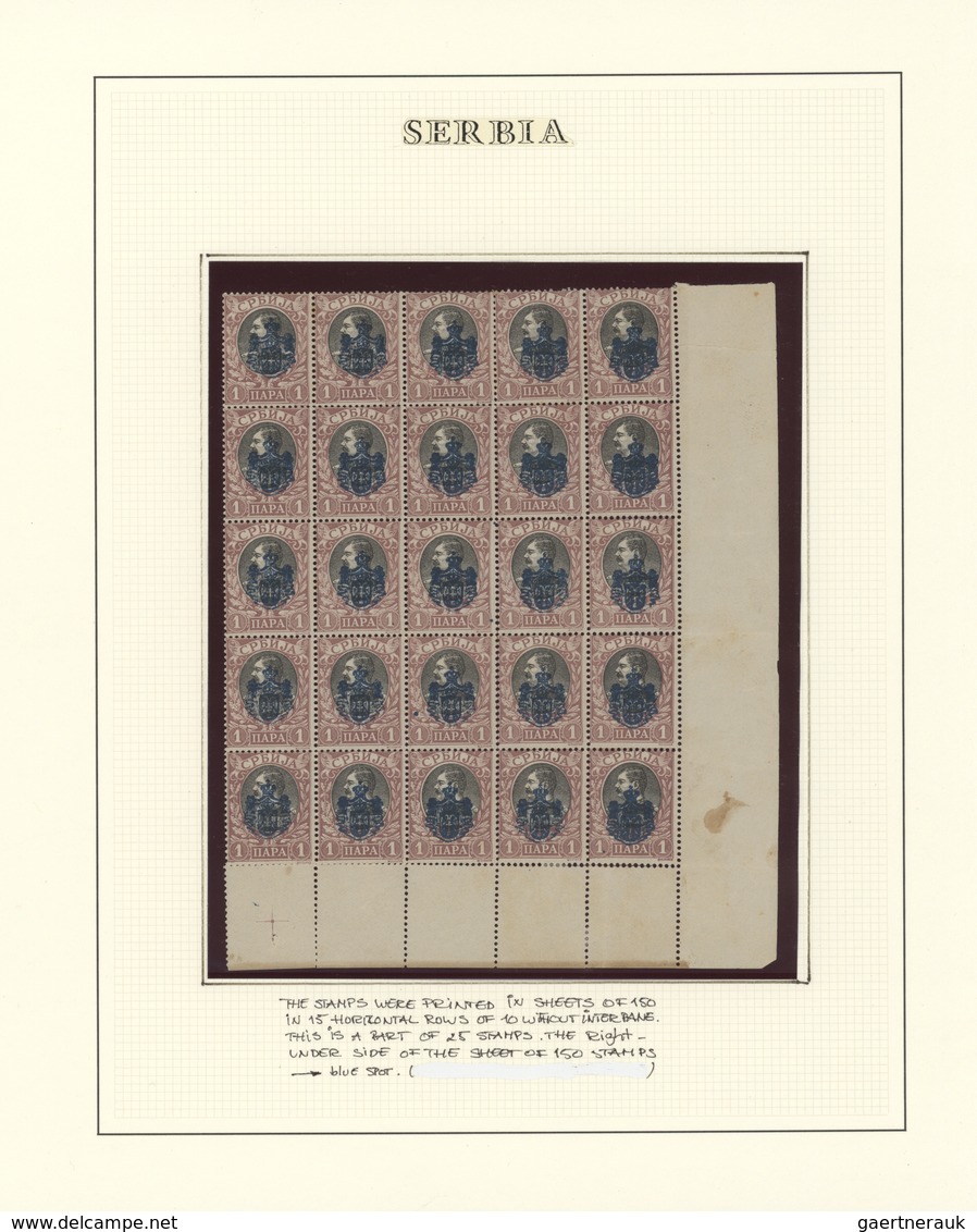 Serbien: 1903, Mourning Issue, Specialised Collection Of Apprx. 94 Stamps On Written Up Album Pages, - Serbien