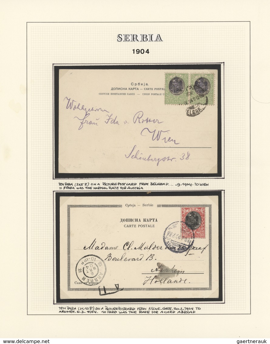 Serbien: 1903/1904, Mourning Issue, Assortment Of Ten Covers/cards Plus One Front, Arranged On Writt - Serbien