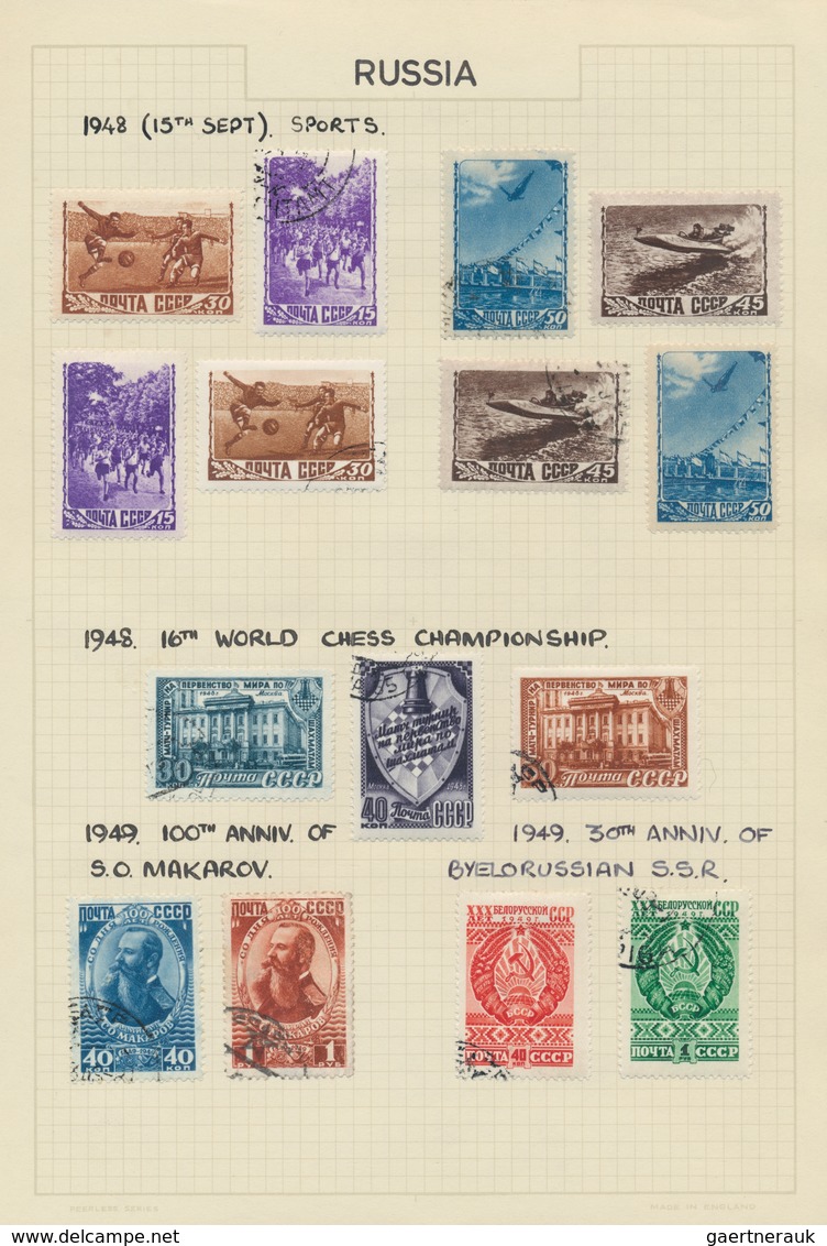 Sowjetunion: 1948/1960, Mainly Used Collection On Written Up Album Pages In A Binder, Well Collected - Gebraucht