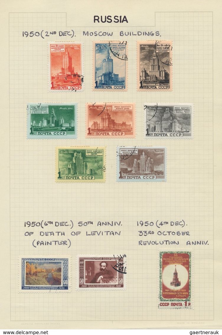 Sowjetunion: 1948/1960, Mainly Used Collection On Written Up Album Pages In A Binder, Well Collected - Gebraucht