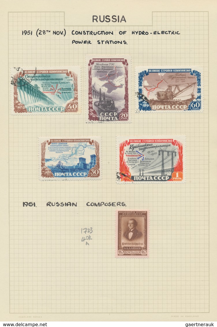 Sowjetunion: 1948/1960, Mainly Used Collection On Written Up Album Pages In A Binder, Well Collected - Gebraucht