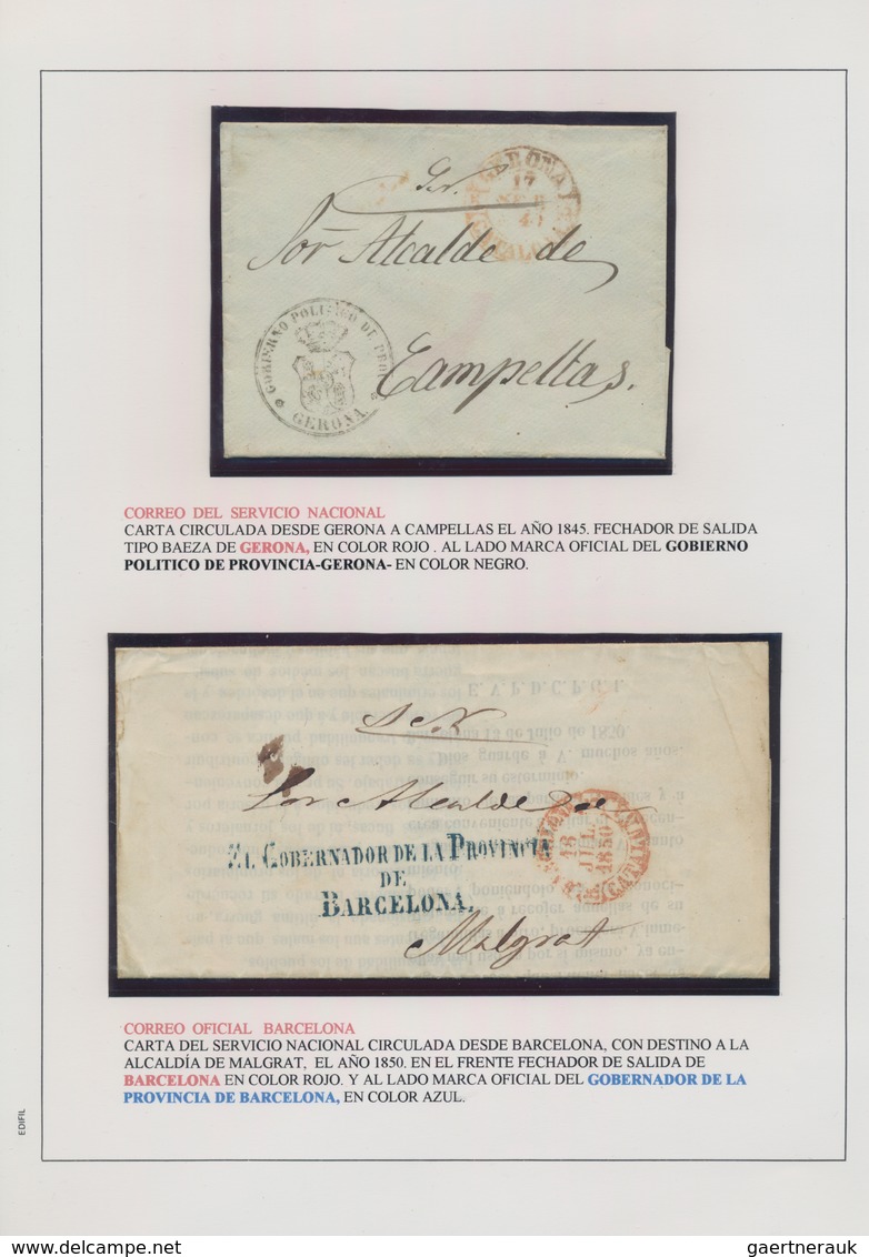 Spanien: 1756/1847, 32 Pre Philatelic Letters, Well Presented On Exhibition Pages With Explanation W - Covers & Documents