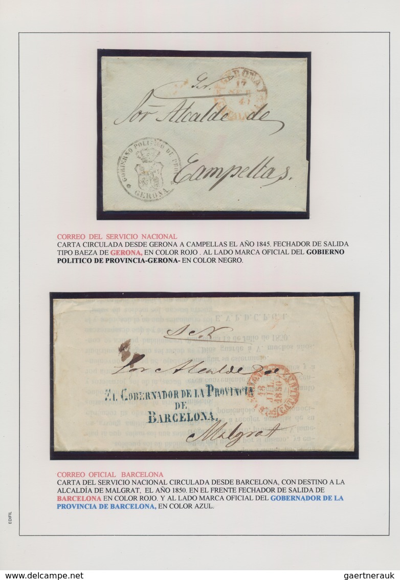 Spanien: 1756/1847, 32 Pre Philatelic Letters, Well Presented On Exhibition Pages With Explanation W - Briefe U. Dokumente