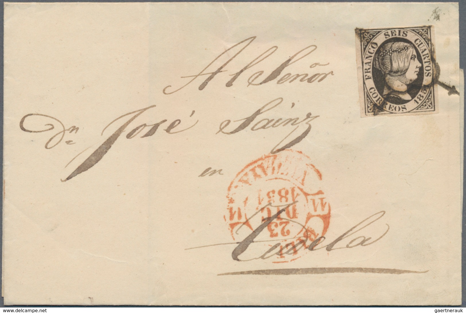 Spanien: 1850/1852, 30 Covers Franked With 4 Cuartos Isabella II. Fine To Very Fine. - Briefe U. Dokumente