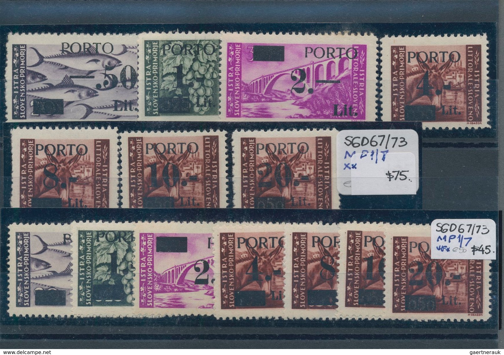 Triest - Zone B: 1945/1954, Almost Exclusively U/m Holding On Stockcards In A Small Binder, Comprisi - Gebraucht