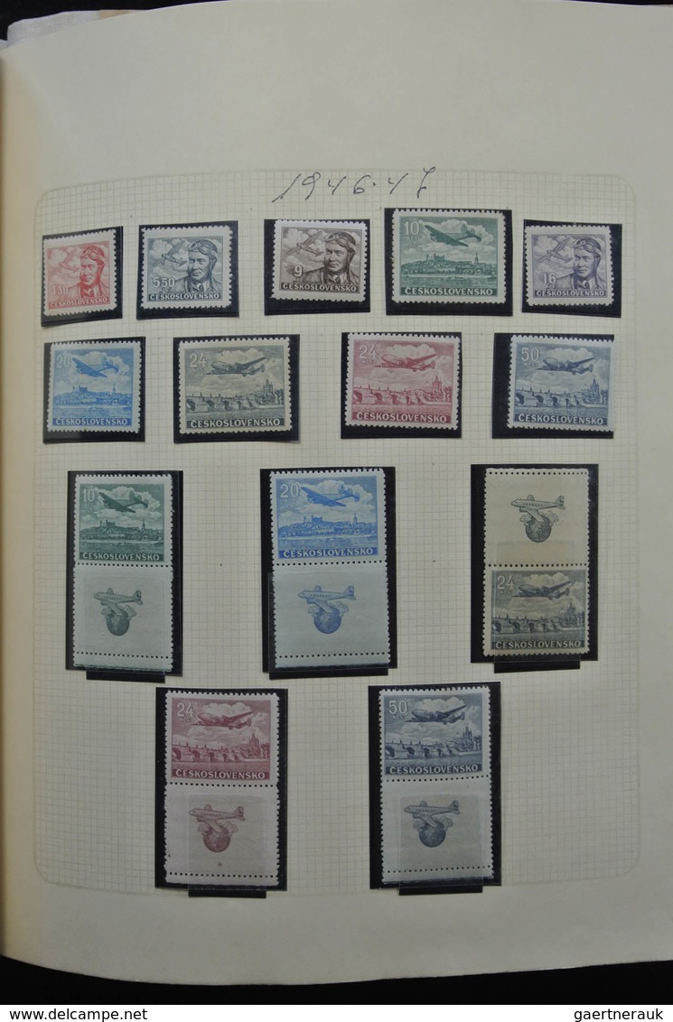 Tschechoslowakei: 1919-1992: Well filled, partly double, MNH, mint hinged and used collection Czecho