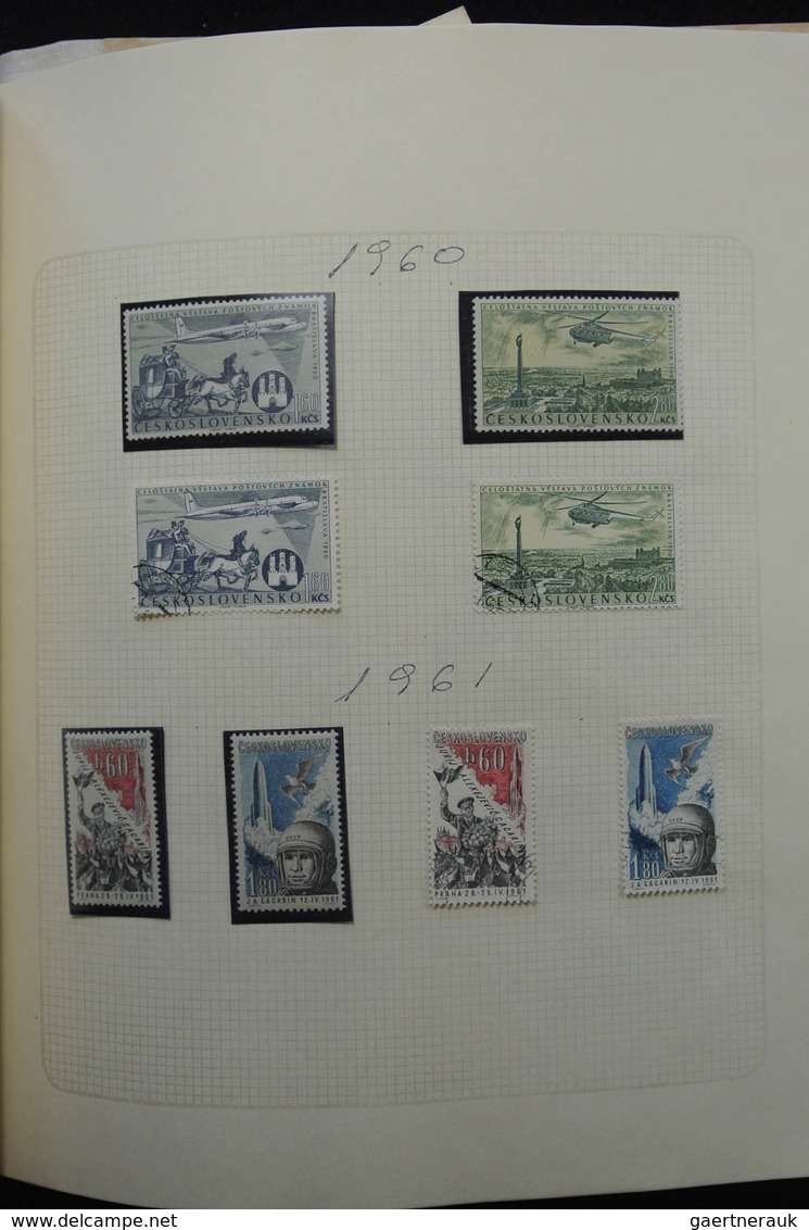 Tschechoslowakei: 1919-1992: Well filled, partly double, MNH, mint hinged and used collection Czecho