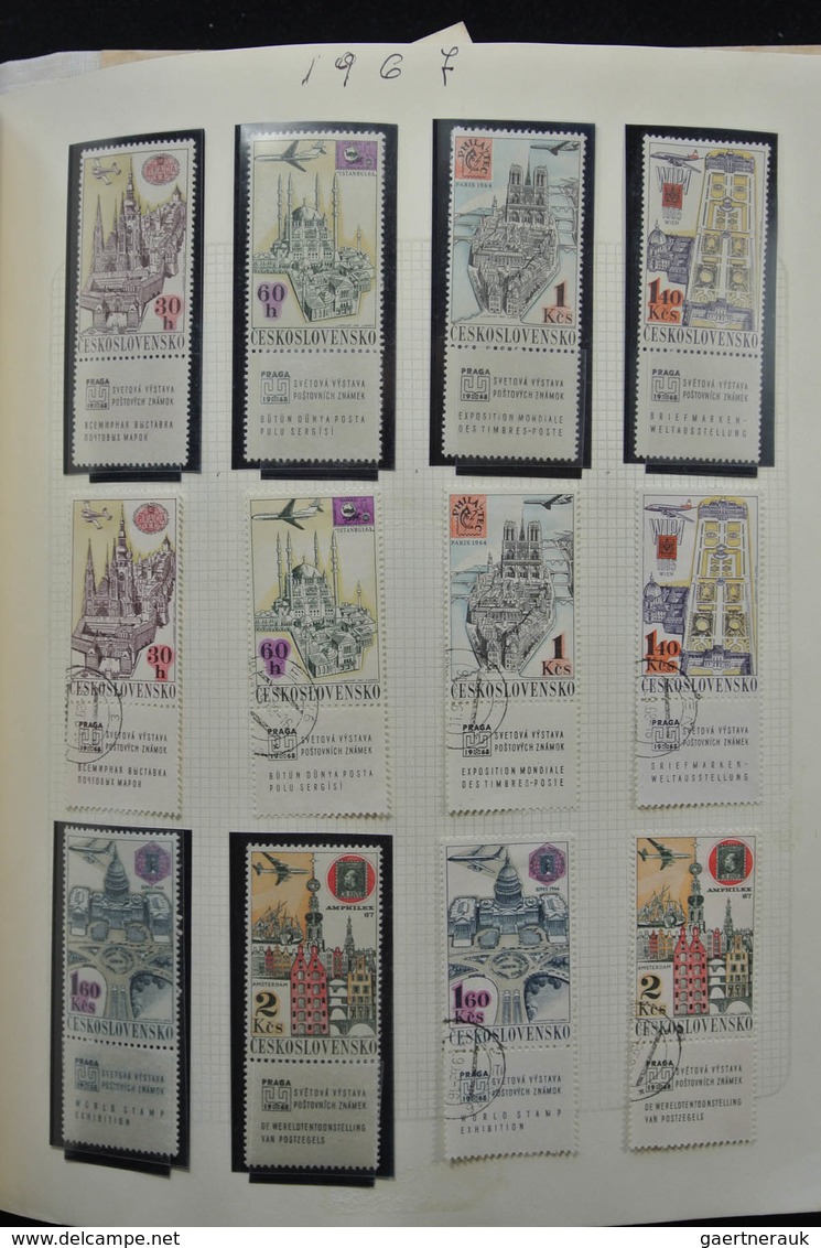 Tschechoslowakei: 1919-1992: Well filled, partly double, MNH, mint hinged and used collection Czecho