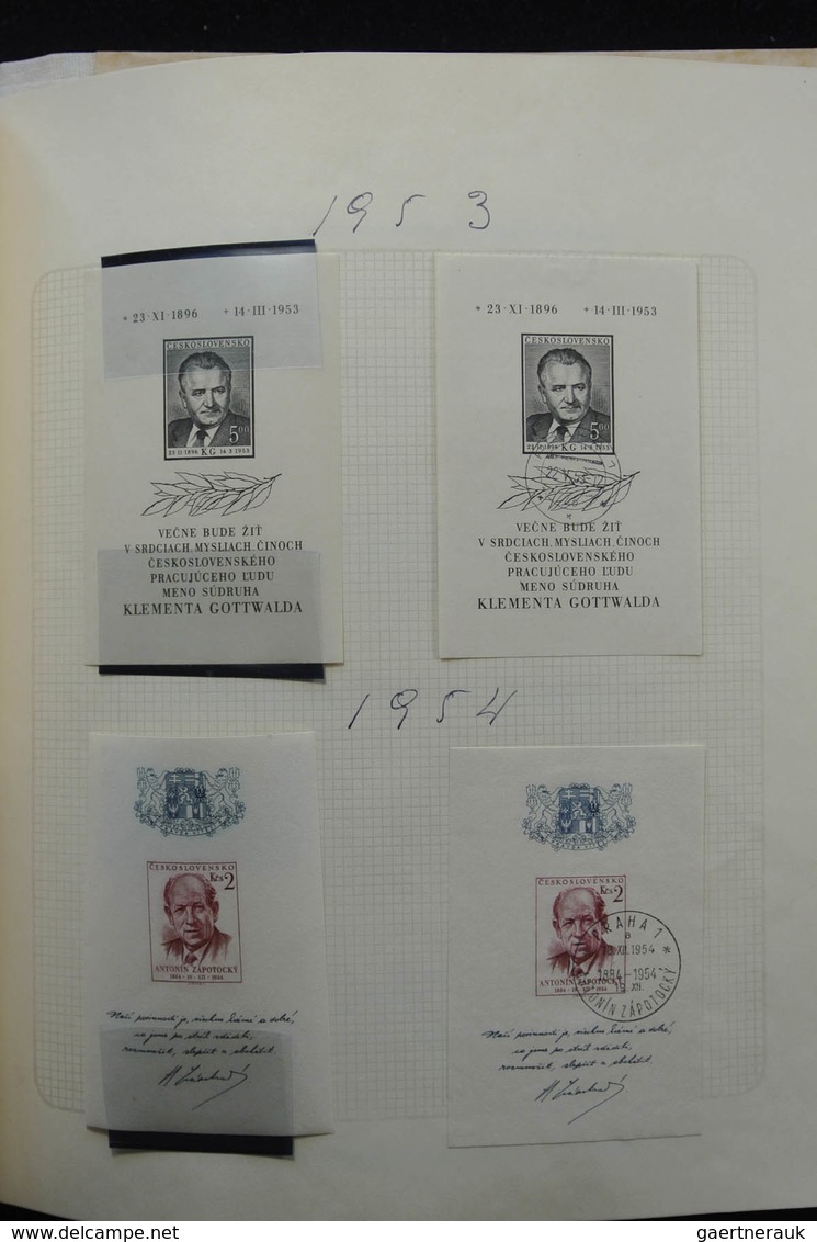 Tschechoslowakei: 1919-1992: Well filled, partly double, MNH, mint hinged and used collection Czecho