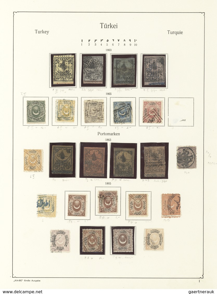 Türkei: 1863/1917, Mainly Used Collection On Ancient Album Pages, From 1st Issue All Four Values And - Oblitérés