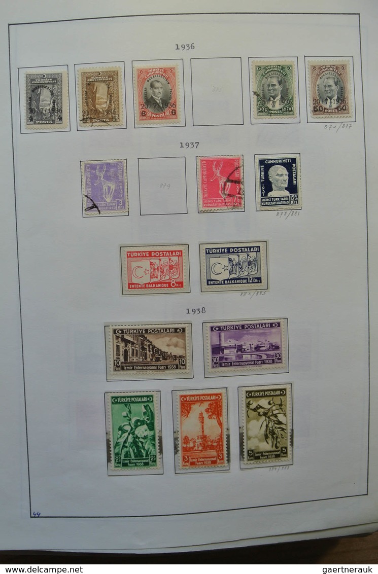 Türkei: 1863-1994: Well filled, MNH, mint hinged and used collection Turkey 1863-1994 on blanc pages