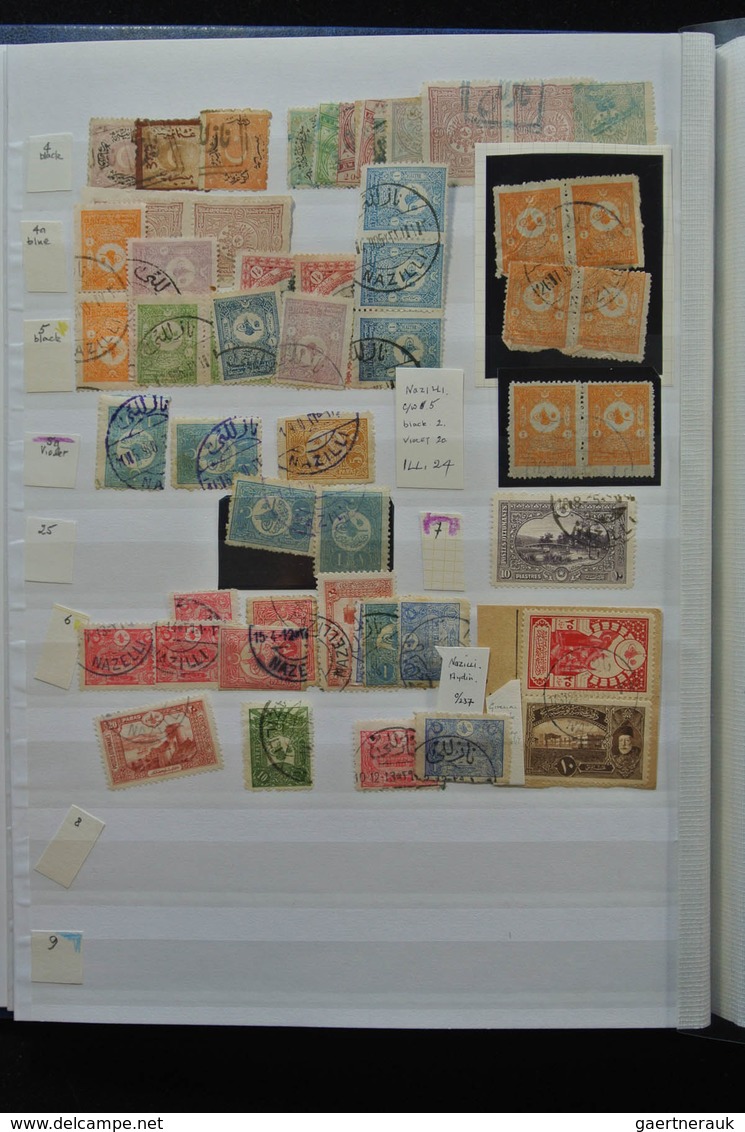 Türkei - Stempel: Nice lot cancels of Turkey in 3 stockbooks, including cancels used in Greece, vari