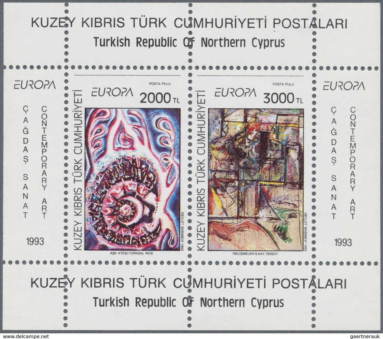 Türkisch Zypern: 1993/1998, Stock Of The Europa Issues In The Following Amounts: 1993 (block Michel - Unused Stamps