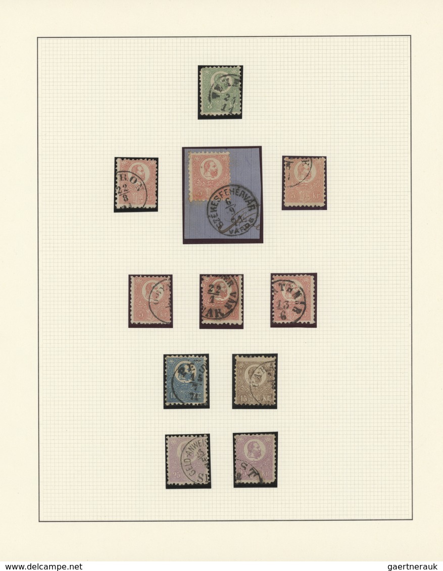 Ungarn: 1871/1875 (ca.), Used Collection Of 48 Stamps Neatly Arranged On Album Pages, Showing Lithog - Briefe U. Dokumente