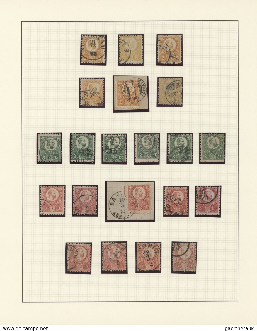 Ungarn: 1871/1875 (ca.), Used Collection Of 48 Stamps Neatly Arranged On Album Pages, Showing Lithog - Briefe U. Dokumente