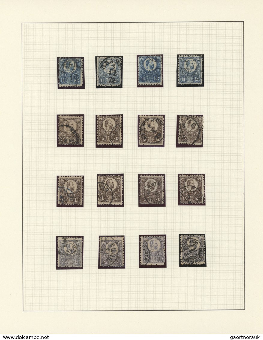 Ungarn: 1871/1875 (ca.), Used Collection Of 48 Stamps Neatly Arranged On Album Pages, Showing Lithog - Briefe U. Dokumente