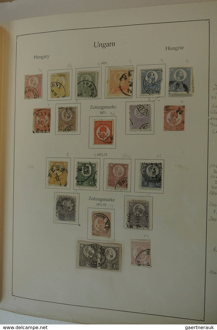 Ungarn: 1871/1975: Well Filled, Mostly Used Collection Hungary 1871-1975 In 2 Albums. Collection Con - Briefe U. Dokumente