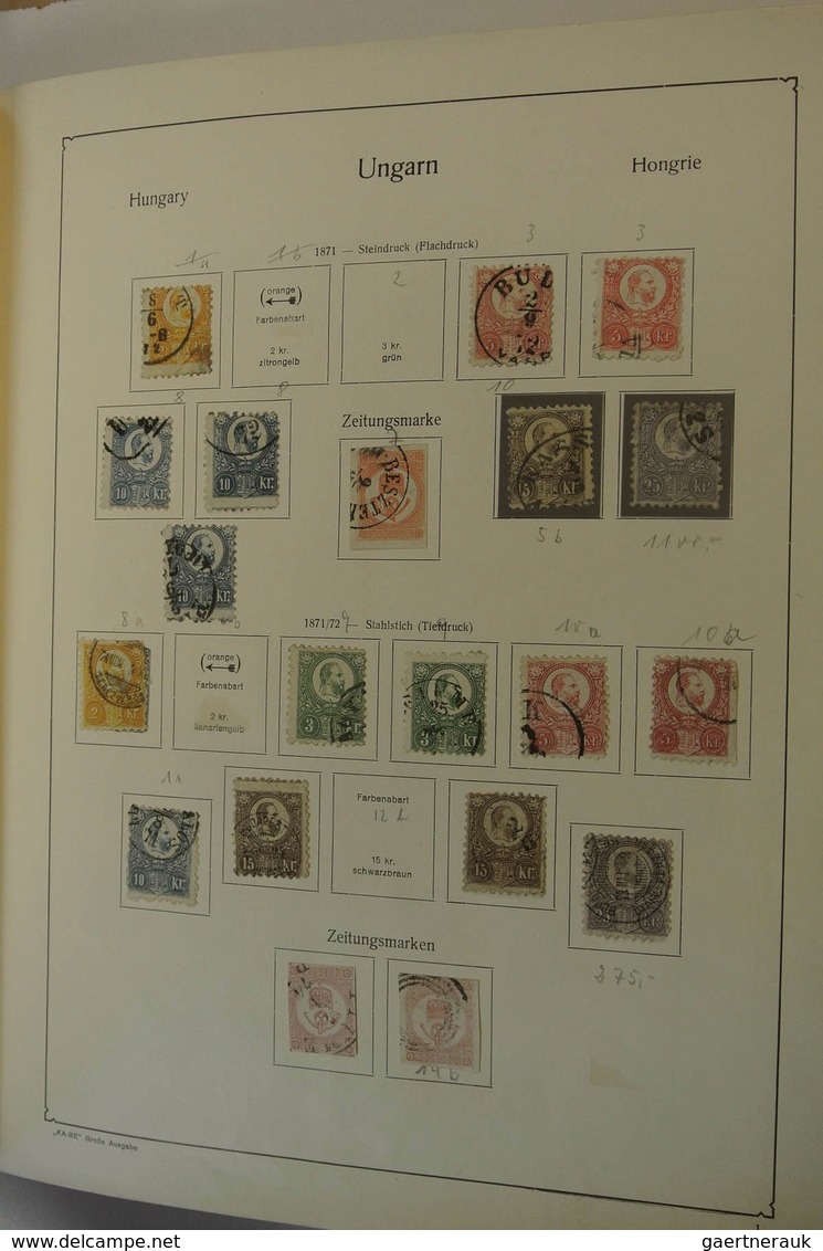 Ungarn: 1871/1975: Well Filled, Mostly Used Collection Hungary 1871-1975 In 2 Albums. Collection Con - Briefe U. Dokumente