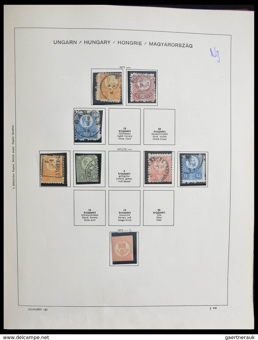 Ungarn: 1871-2000: Extensive, MNH, Mint Hinged And Used Collection Hungary 1871-2000 In 3 Schaubek A - Briefe U. Dokumente
