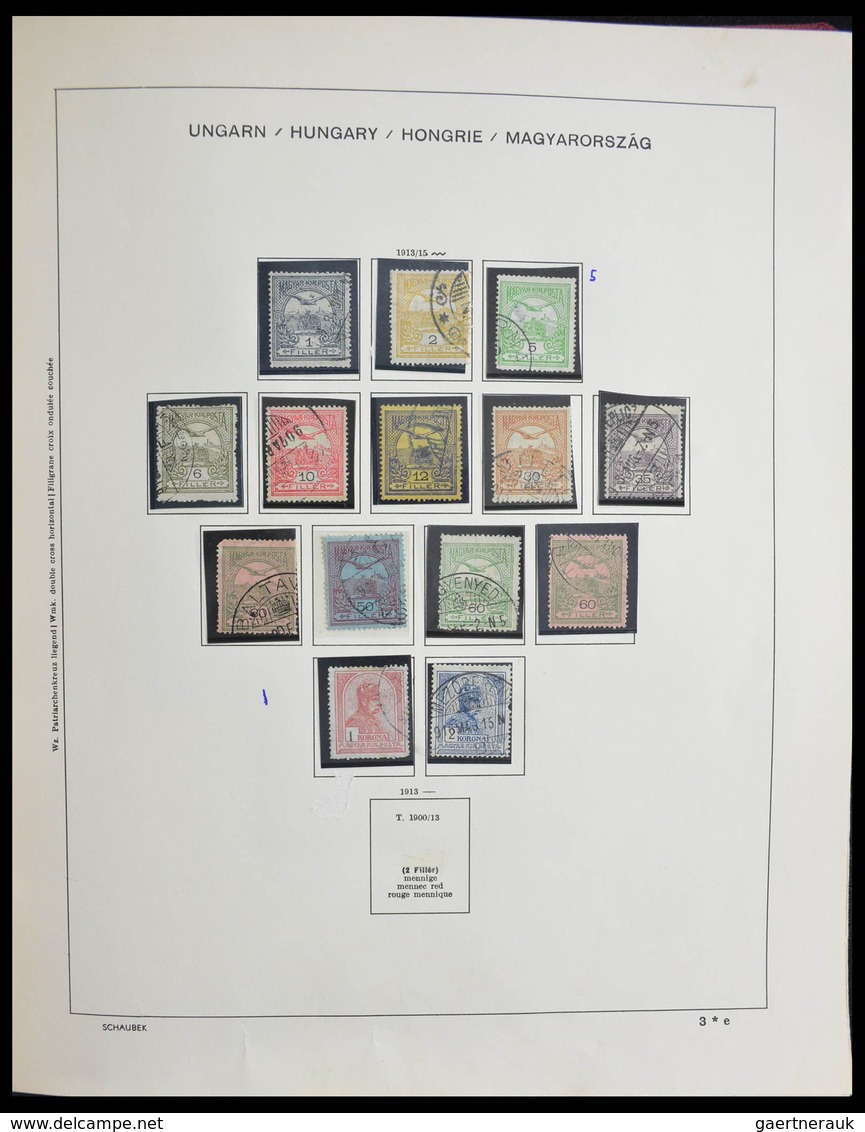 Ungarn: 1871-2000: Extensive, MNH, Mint Hinged And Used Collection Hungary 1871-2000 In 3 Schaubek A - Briefe U. Dokumente