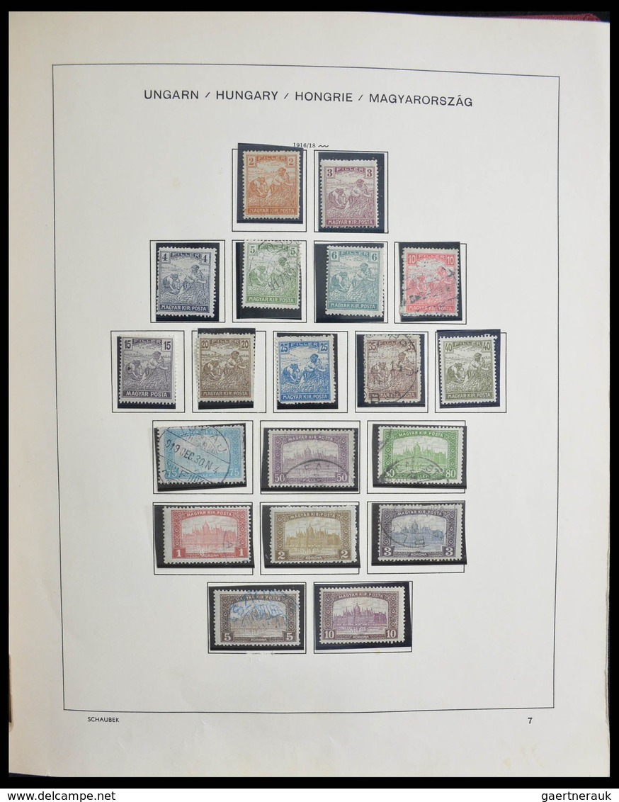 Ungarn: 1871-2000: Extensive, MNH, mint hinged and used collection Hungary 1871-2000 in 3 Schaubek a