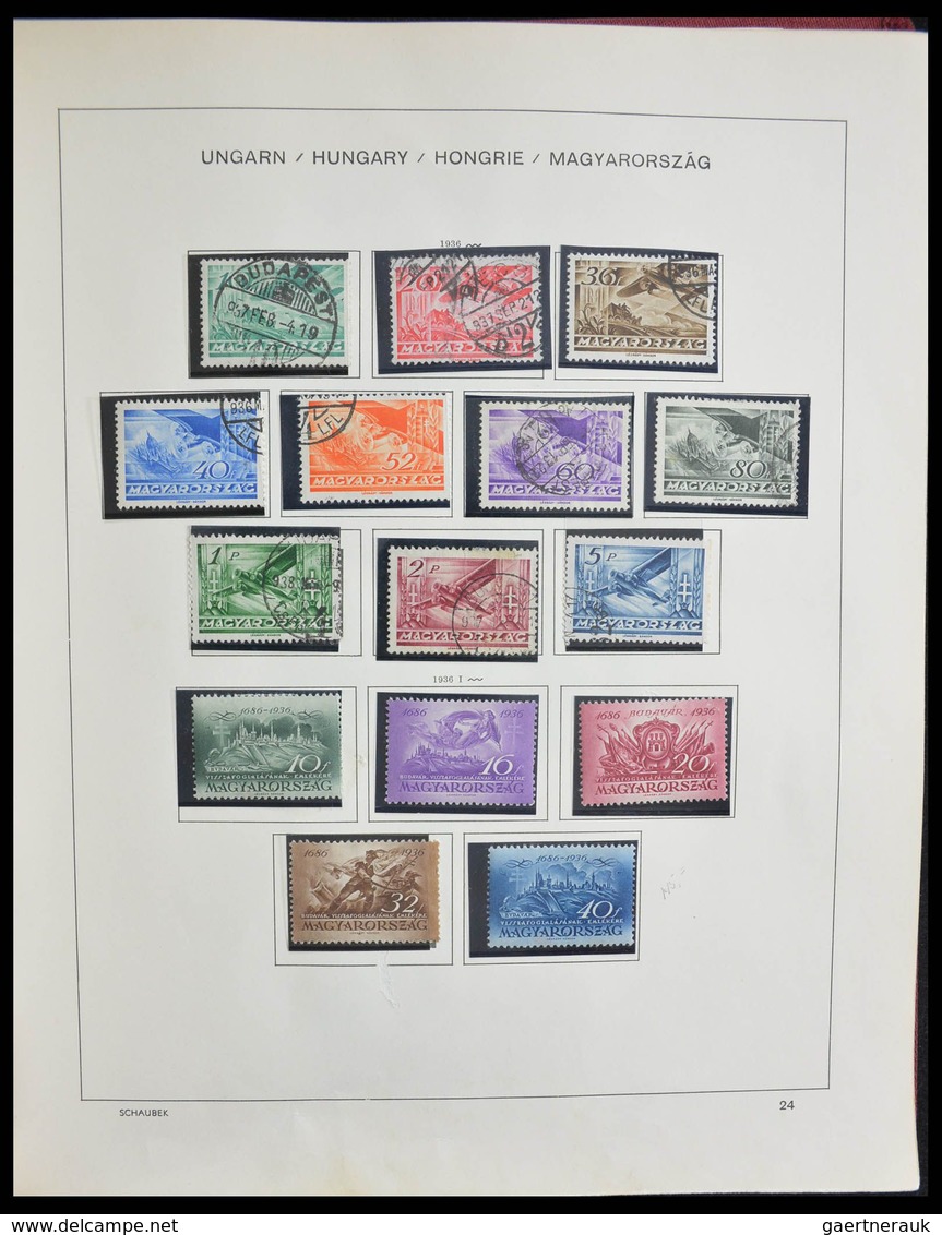 Ungarn: 1871-2000: Extensive, MNH, mint hinged and used collection Hungary 1871-2000 in 3 Schaubek a