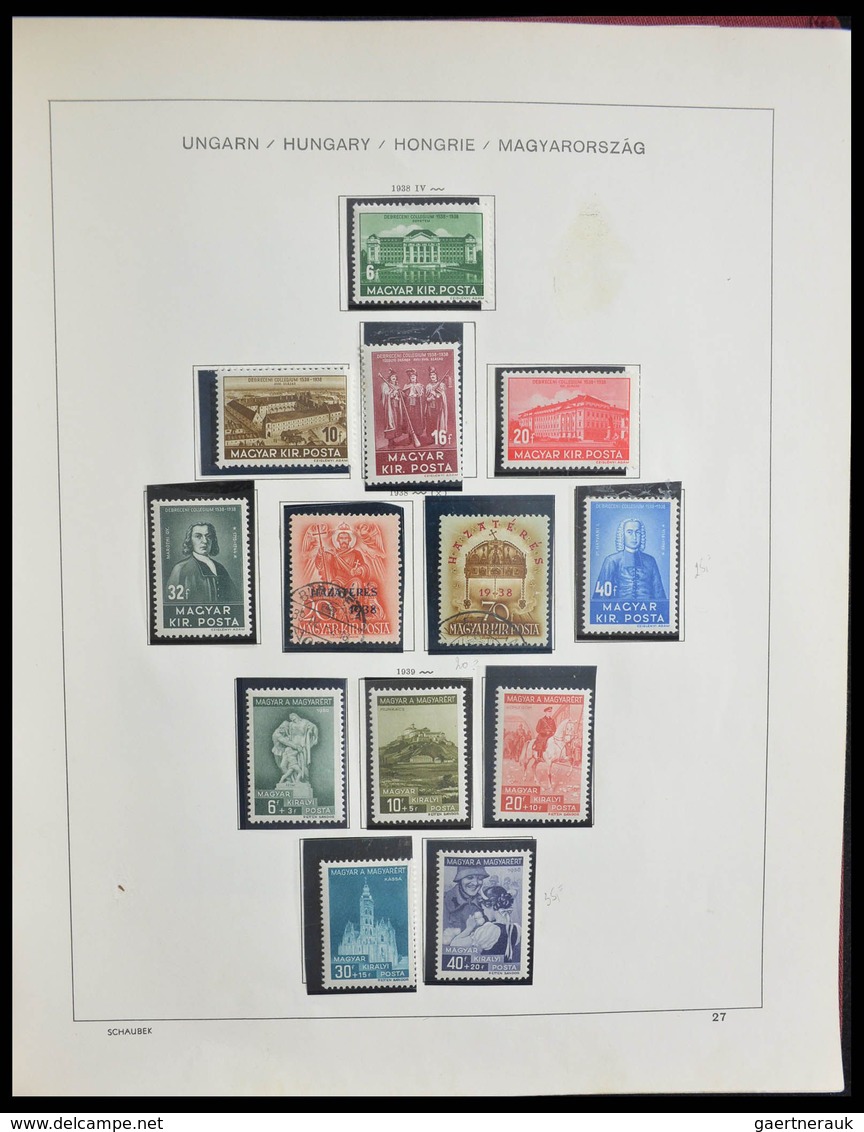 Ungarn: 1871-2000: Extensive, MNH, mint hinged and used collection Hungary 1871-2000 in 3 Schaubek a