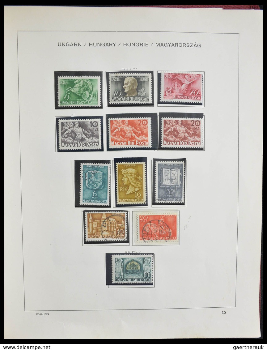 Ungarn: 1871-2000: Extensive, MNH, mint hinged and used collection Hungary 1871-2000 in 3 Schaubek a