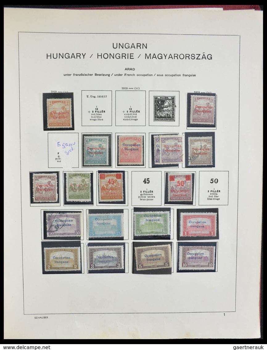 Ungarn: 1871-2000: Extensive, MNH, mint hinged and used collection Hungary 1871-2000 in 3 Schaubek a