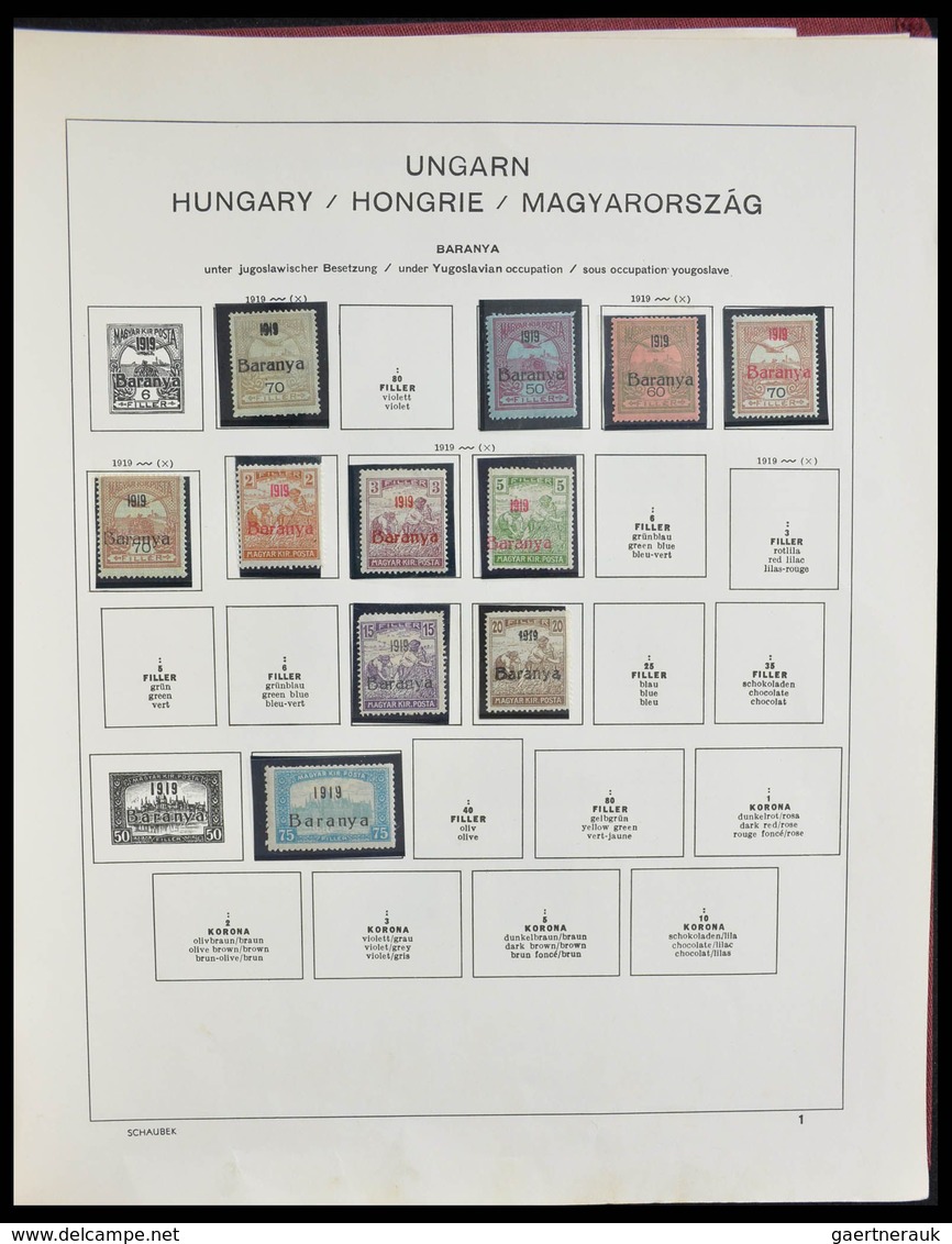 Ungarn: 1871-2000: Extensive, MNH, mint hinged and used collection Hungary 1871-2000 in 3 Schaubek a