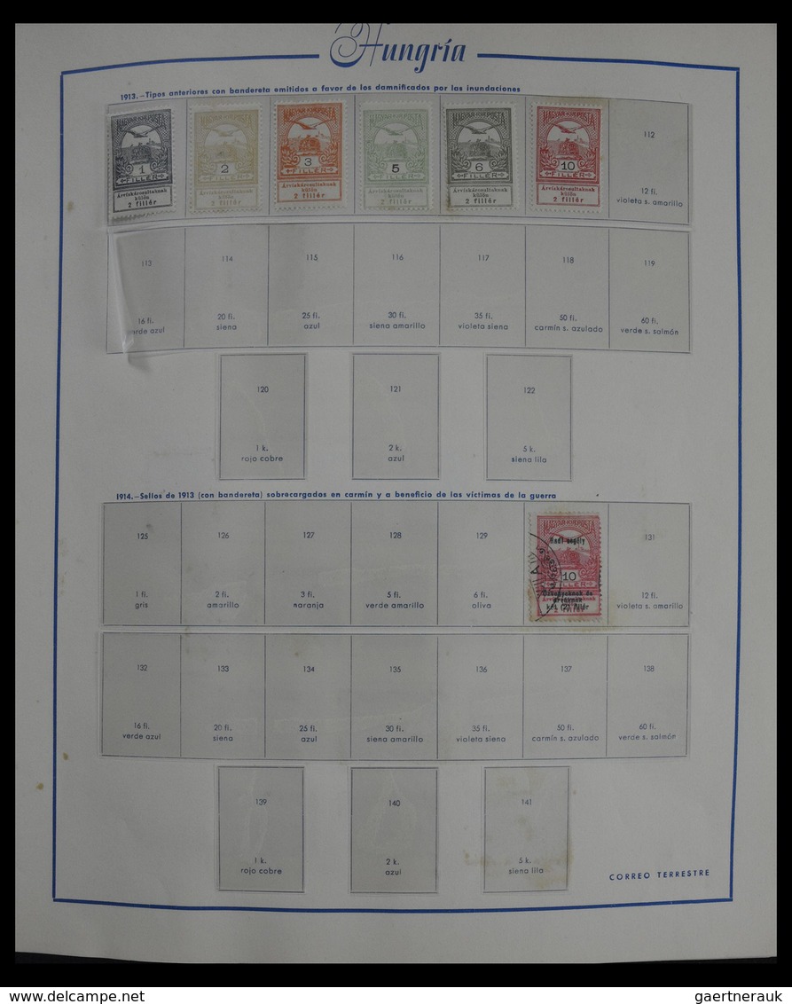 Ungarn: 1913-1990: Very Well Filled, Mostly MNH And Mint Hinged Collection Hungary 1913-1990 In 4 Al - Briefe U. Dokumente